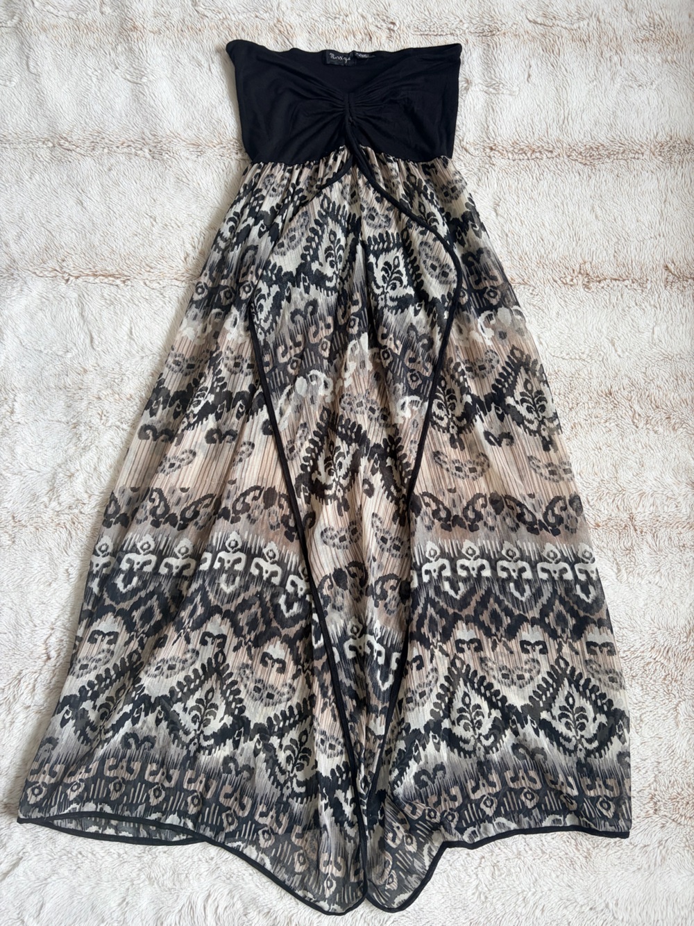 Vintage Y2K Raniya Fairy Grunge Strapless Handkerchief Maxi Dress M